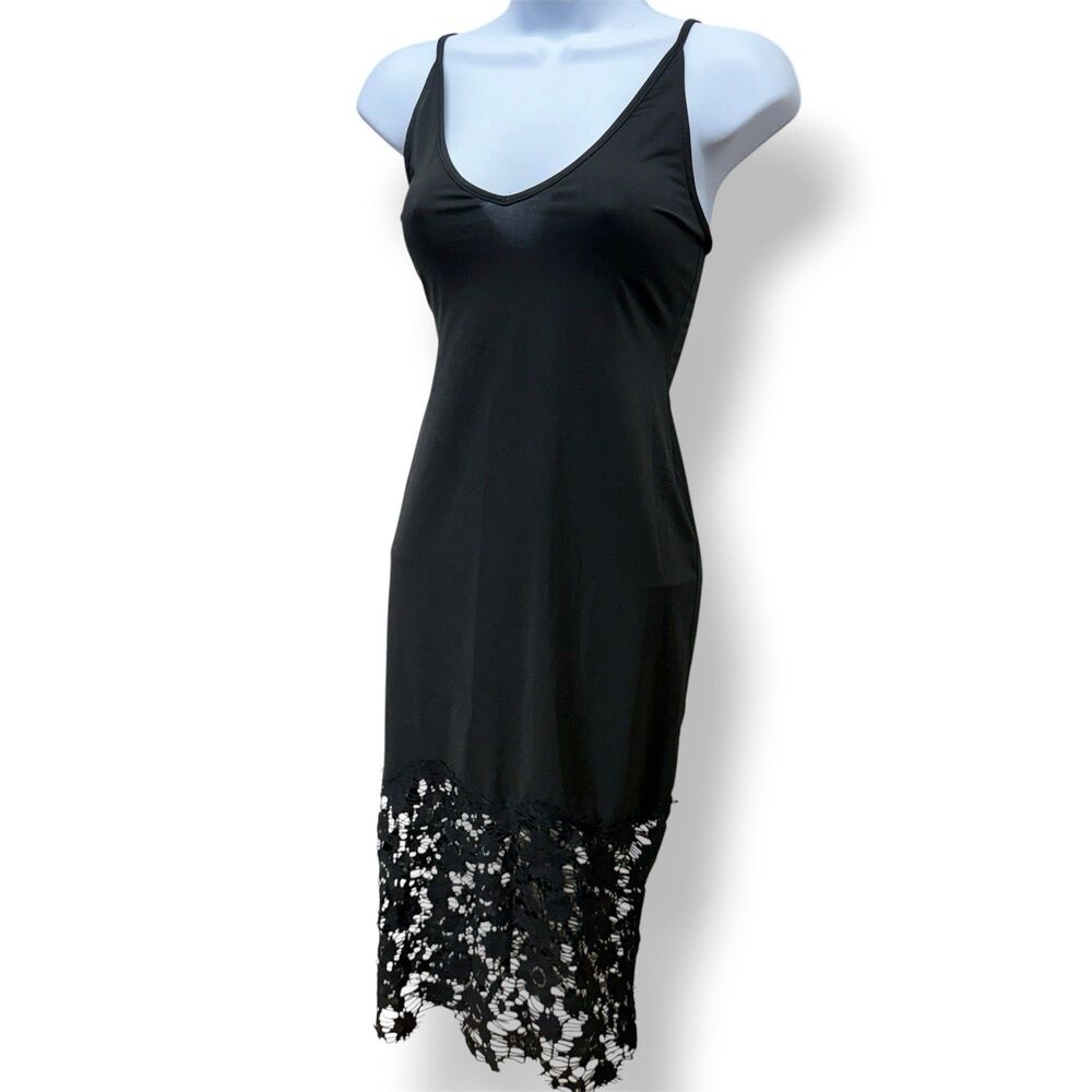 Intimately Free People Black Slip Dress Size XS Slinky Lace Bottom Sexy Evening - Picture 3 of 9